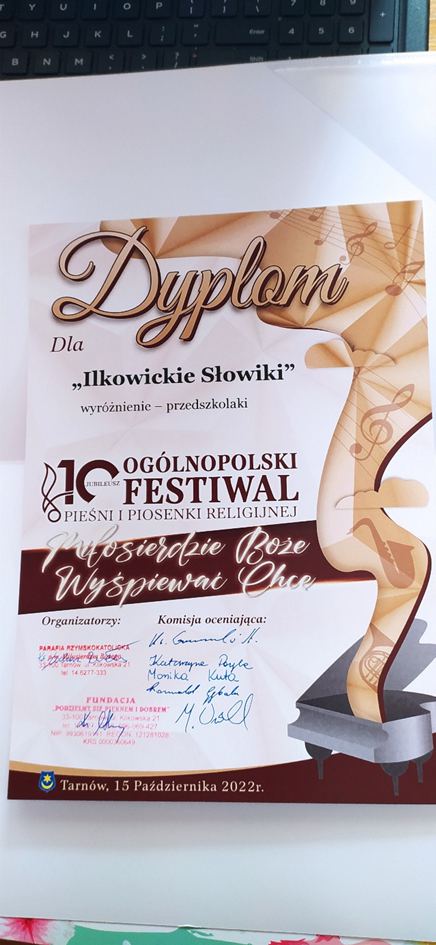 X Ogólnopolskim Festiwalu Pieśni i Piosenki Religijnej „Miłosierdzie Boże wyśpiewać chcę”.
